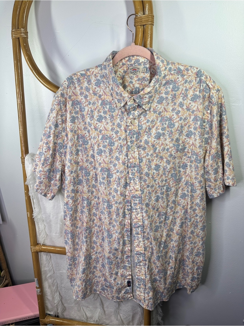 Mens Faherty Floral Breeze Shirt XXL